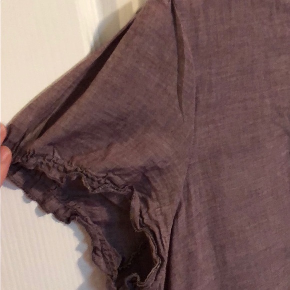 Smokey purple short sleeve linen blouse XXL Merona - Picture 5 of 6
